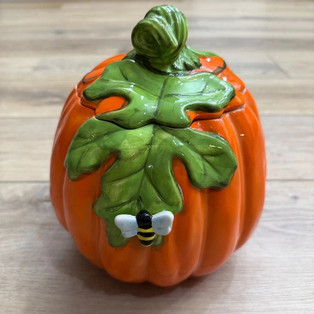 Pumpkin Cookie Jar Santa Elf Gnome‎ Bee Halloween Autumn Ceramic Golly Gee